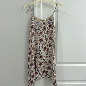 Ivory floral print short dress